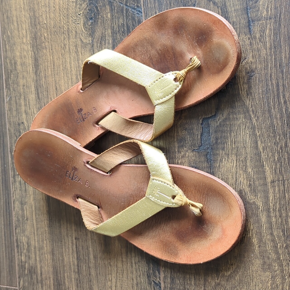 Eliza B Gold Leather Sandals